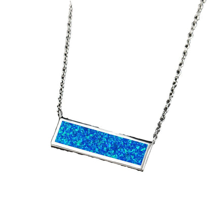 Simple and unique blue Aoba double pendant long necklace