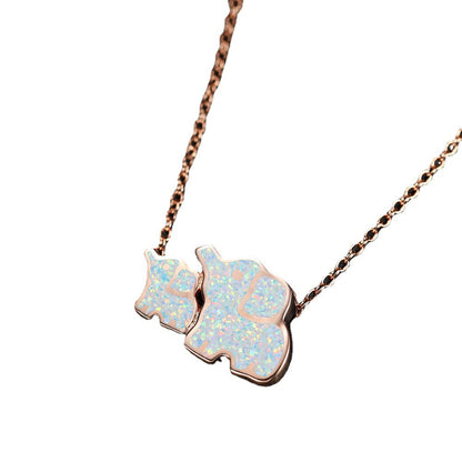 Opal Elephant Necklace