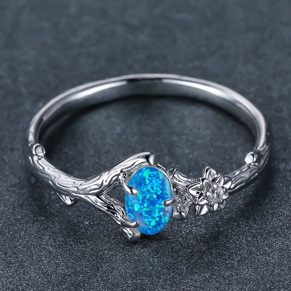 Women's Twig Opal ring with Zirconia