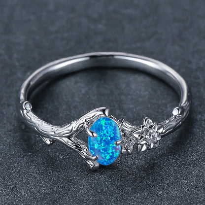 Women's Twig Opal ring with Zirconia