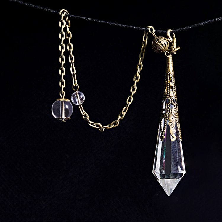 Vintage 12-Faceted Clear Crystal Meditation Pendulum
