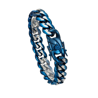 Men’s Slim European American Hip Hop Stainless Steel Tight Weave Electroplated Brazilian Chain Bracelet Fashion Wrist Jewelry