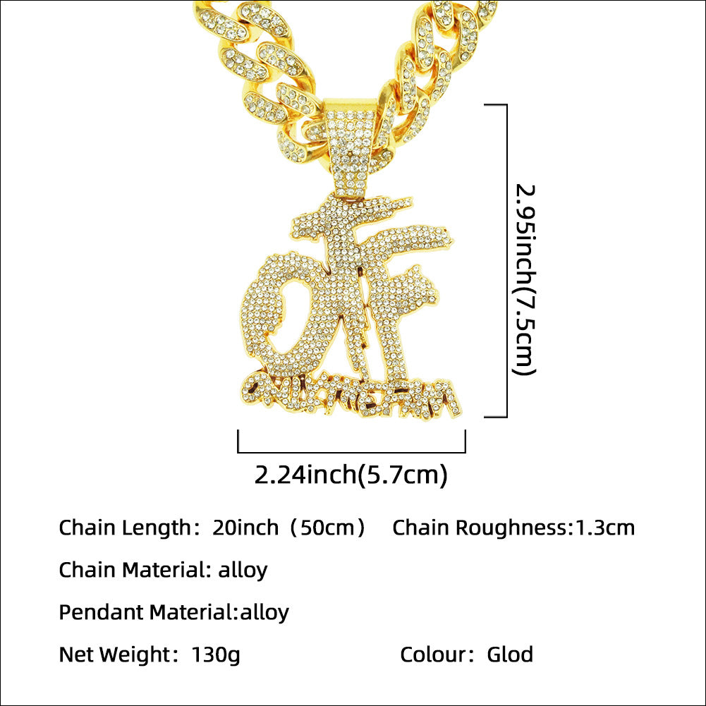 Hip-Hop Letter Cuban Chain Pendant Necklace