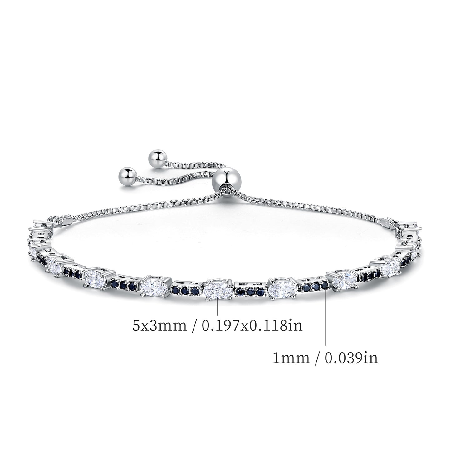 Women&Men's Simple Zircon Cuban Tennis Bracelet with Drawstring Design
