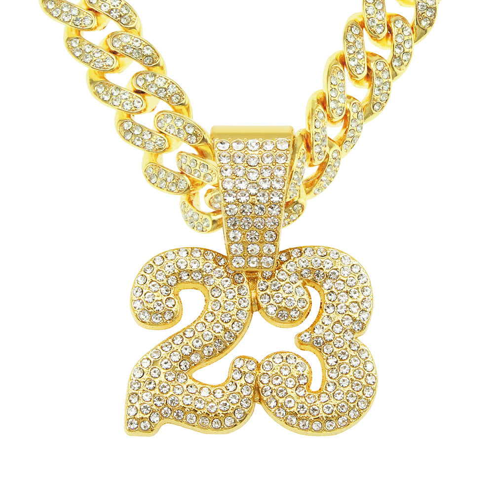 Hip-Hop Number 23 Cuban Chain Pendant Necklace