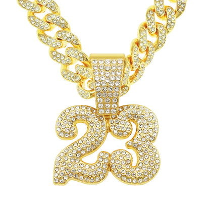 Hip-Hop Number 23 Cuban Chain Pendant Necklace