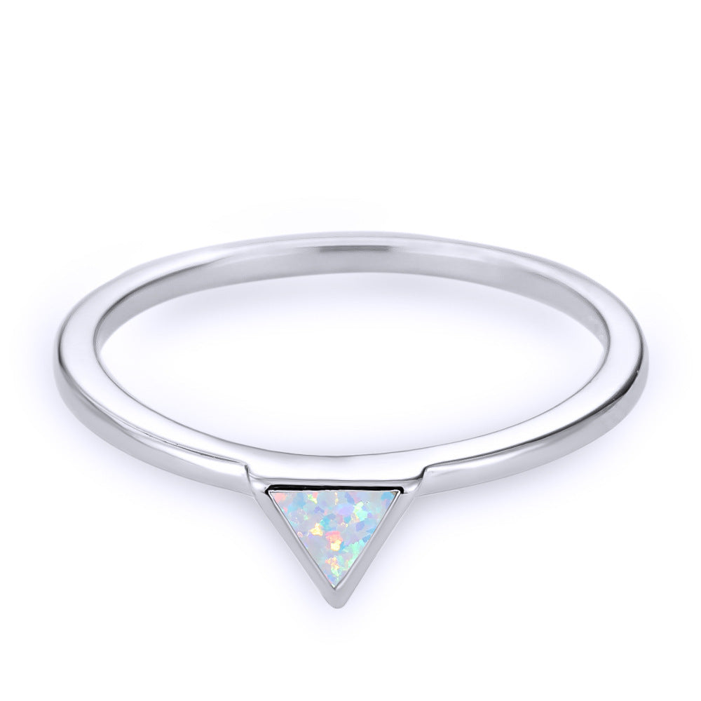 Women's Triangle Opal ring