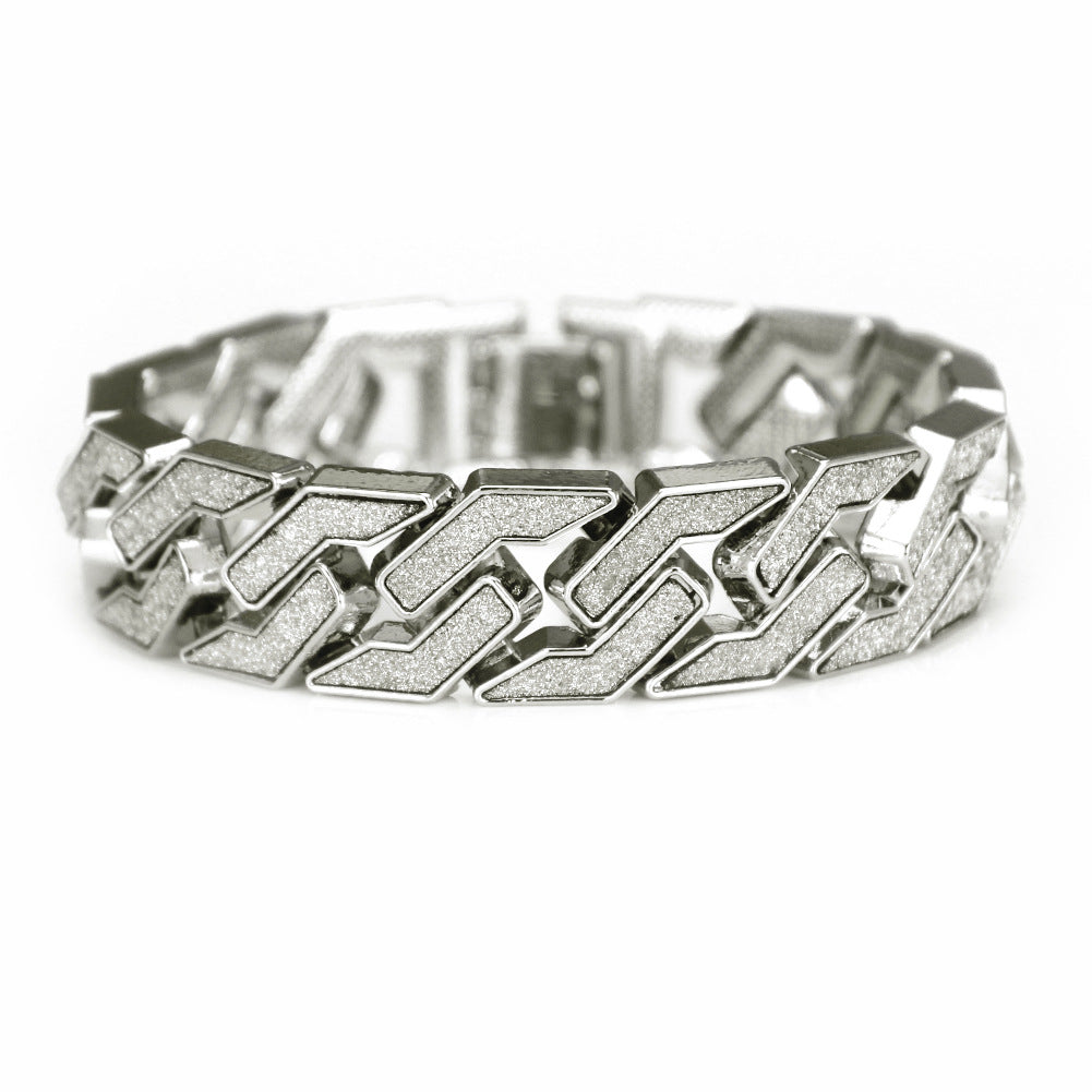 Hip-Hop Geometric Gold Glitter Bracelet