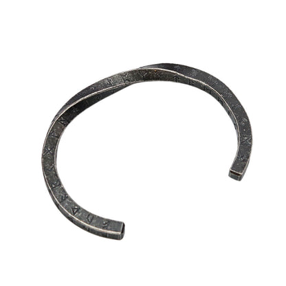 Men's Vintage Viking Letter Stainless Steel Open Cuff Bracelet, Personalized Versatile Titanium Steel Bangle