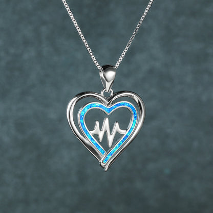 Opal Electrocardiogram Necklace