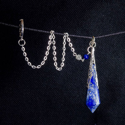 Vintage 12-Faceted Lapis Lazuli Retro Positive Pendulum