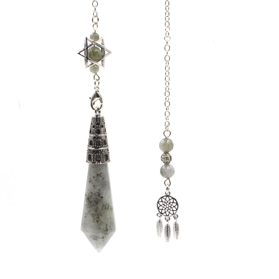 12-Facet Crystal Pyramid Star Net Hanging Spirit Pendulum