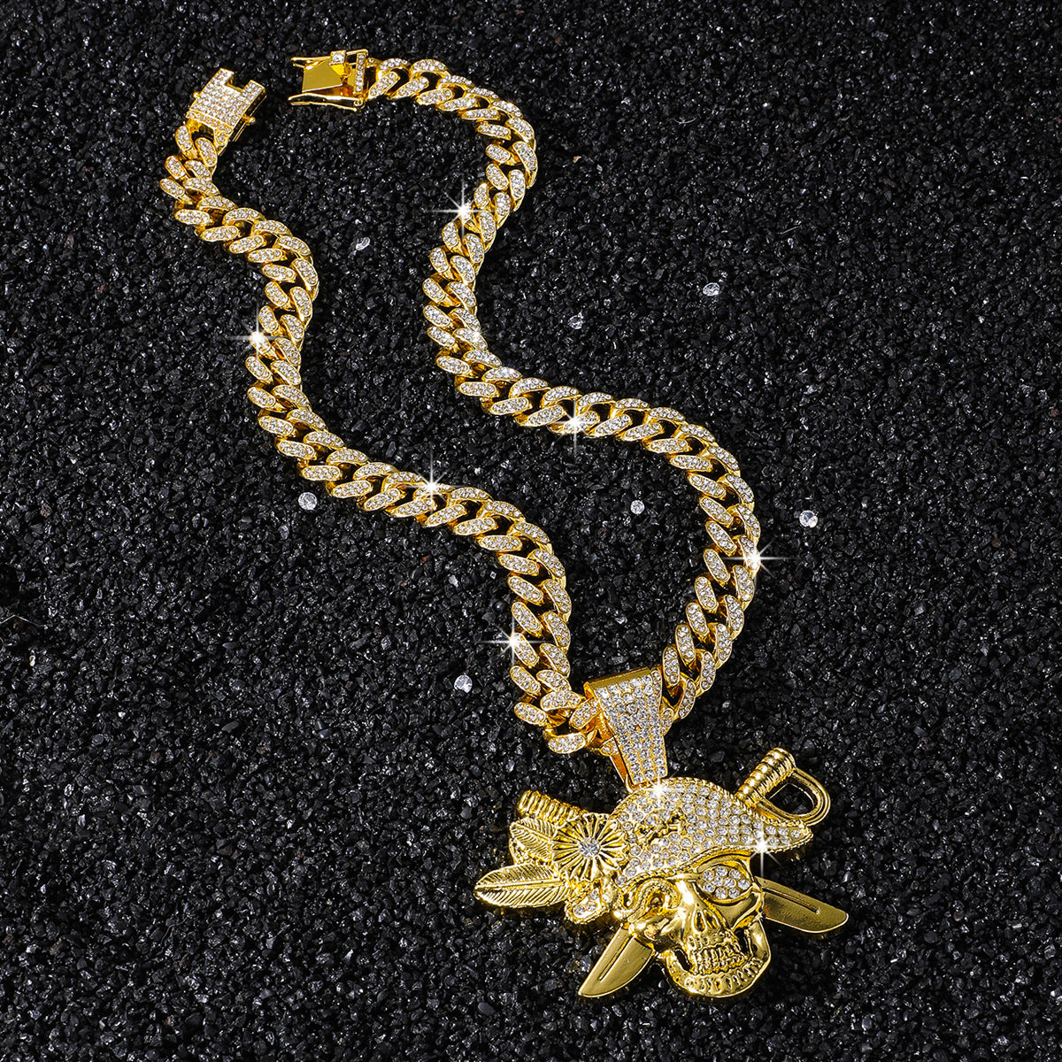Hip-Hop Style Pirate Image Cuban Chain Pendant Necklace