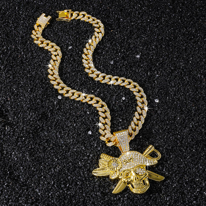 Hip-Hop Style Pirate Image Cuban Chain Pendant Necklace