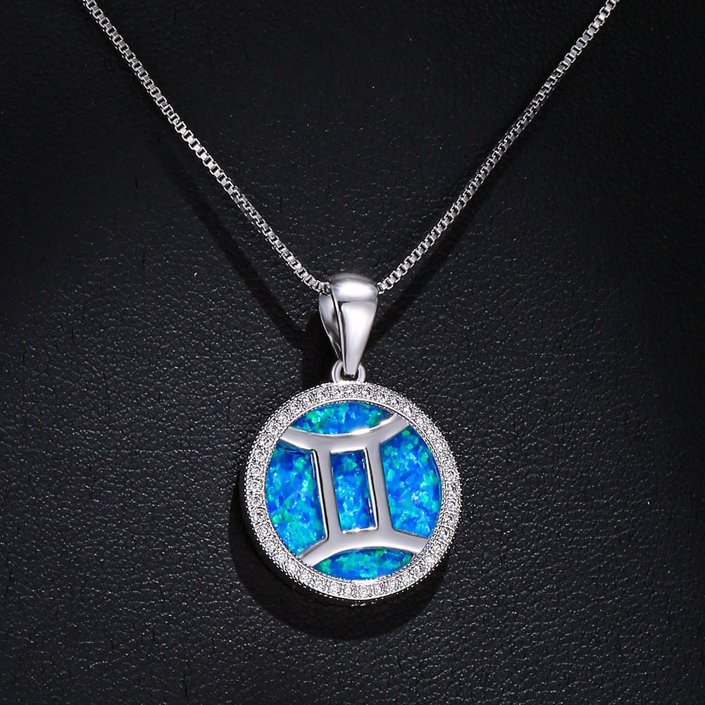 Opal  Gemini Pendant Necklace
