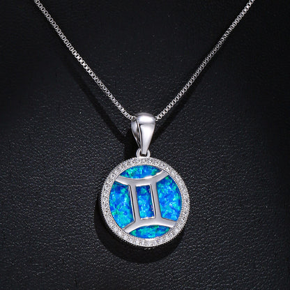 Opal  Gemini Pendant Necklace