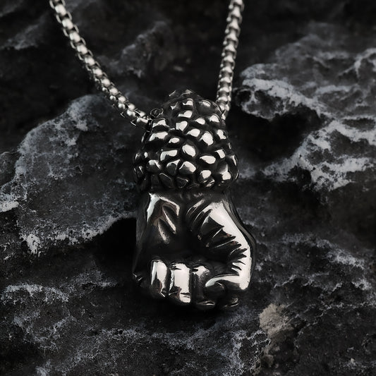 Men's Steel Power Fist  Retro Hip Hop Jewelry Pendant Necklace