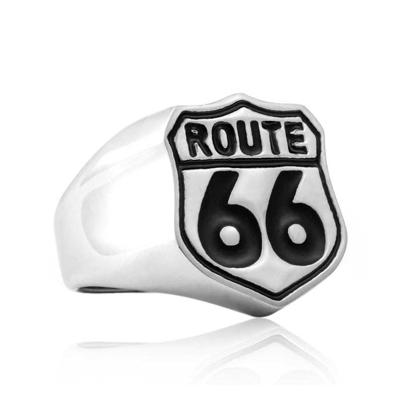 Men's Vintage Route 66 Shield Ring