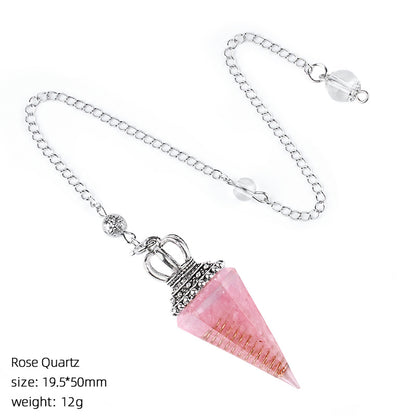 Crystal Crown Yoga Meditation Accessory Hexagonal Cone Spirit Pendulum