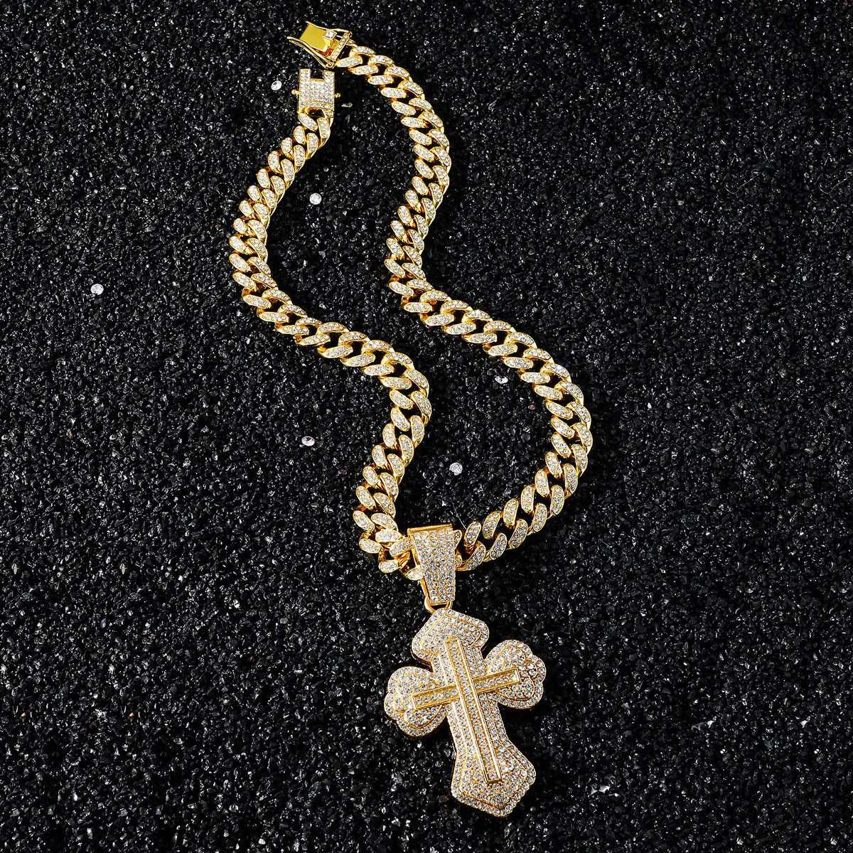 Hip-Hop Style Cross Cuban Chain Pendant Necklace