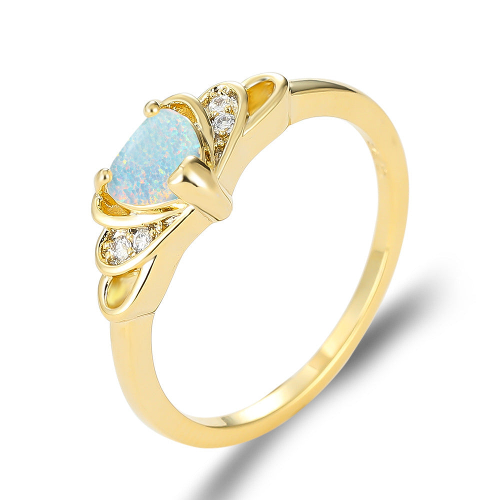 Women's Heart Opal Zirconia ring