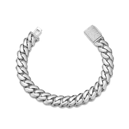 Men’s Stainless Steel Cuban Link Bracelet, Mirror Polished Shiny Surface Fashion Wrist Jewelry