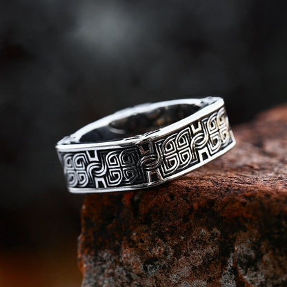 Men's Simple Pattern Stainless Steel Ring