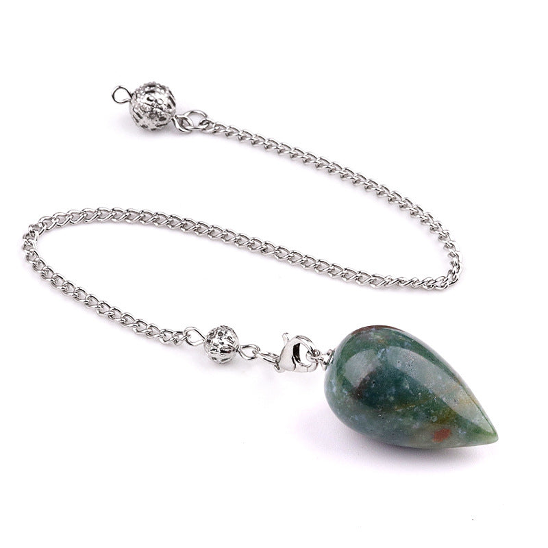 Vintage yoga meditation teardrop-shaped natural crystal spirit pendulum