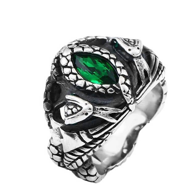 Men's Vintage Animal Snake-Shaped Stainless Steel Ring