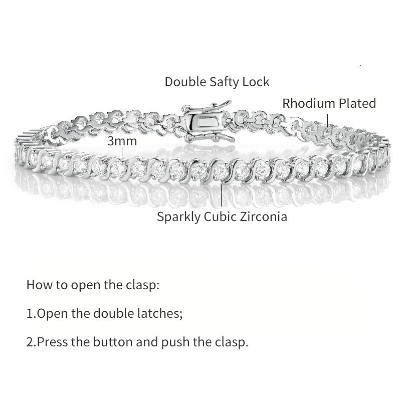 Women&Men's Fashionable 3MM Zircon Tennis Bracelet