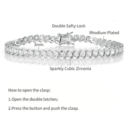 Women&Men's Fashionable 3MM Zircon Tennis Bracelet