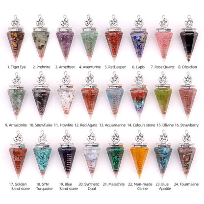 Star Moon Hexagonal Cone Crystal Resin Spirit Pendulum