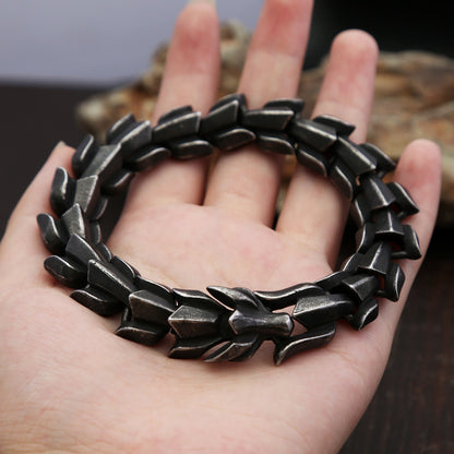 Trendy Punk Men Bracelet, Creative Domineering Dragon Bone Stainless Steel Unique Personality Fashion Wrist Jewelry