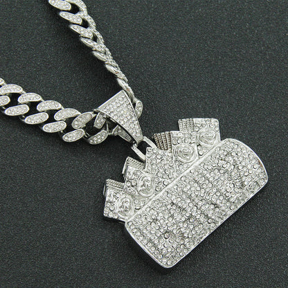 Hip-Hop Exaggerated Letter Cuban Chain Pendant Necklace