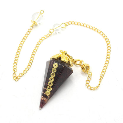 Golden Chain Tapered Resin Crystal Pendulum