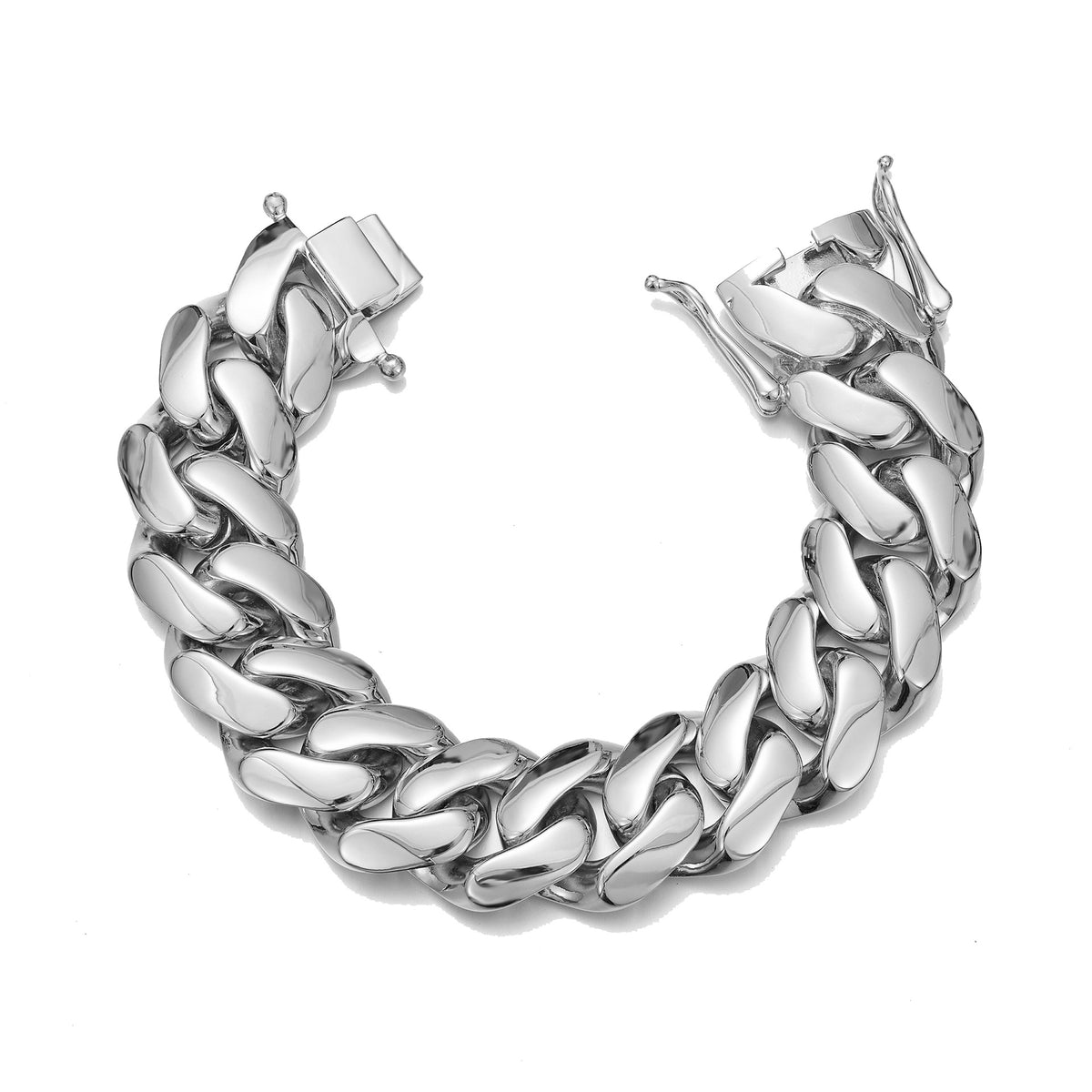 Men’s Thin Mirror Polished Cuban Link Bracelet, Shiny Stainless Steel Fashion Wrist Jewelry