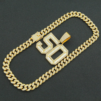 Hip-Hop Number 50 Cuban Chain Pendant Necklace