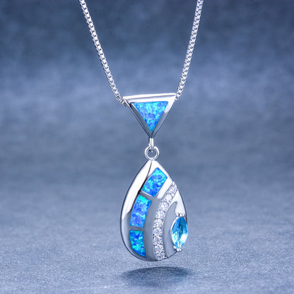 Triangle Opal Waterdrop Necklace