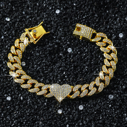 Hip-Hop Style Heart-Shaped Patchwork Bracelet