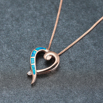 Ins-style rose gold AuBoo heart necklace