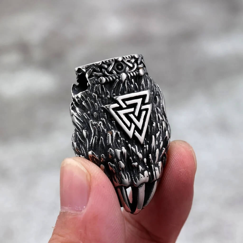 Vintage Stainless Steel Viking Bear Claw Pendant Necklace for Men