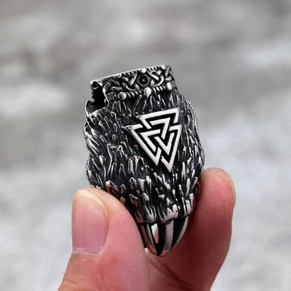 Vintage Stainless Steel Viking Bear Claw Pendant Necklace for Men