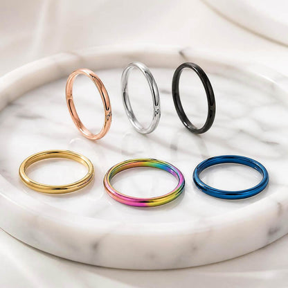 2mm 6-Color Minimalist Aperture men's&women's Ring