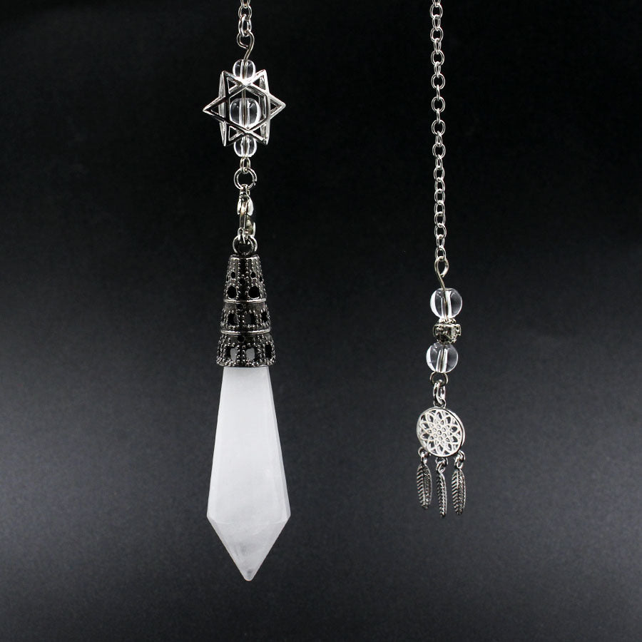 12-Facet Crystal Pyramid Star Net Hanging Spirit Pendulum