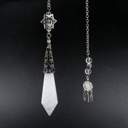 12-Facet Crystal Pyramid Star Net Hanging Spirit Pendulum