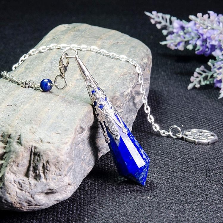 Vintage 12-Faceted Lapis Lazuli Retro Positive Pendulum