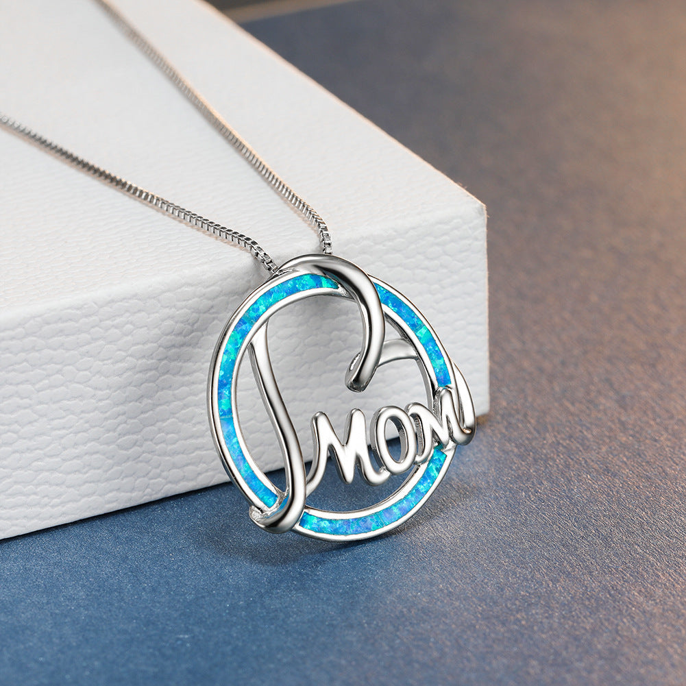 Opal Mom Round Necklace