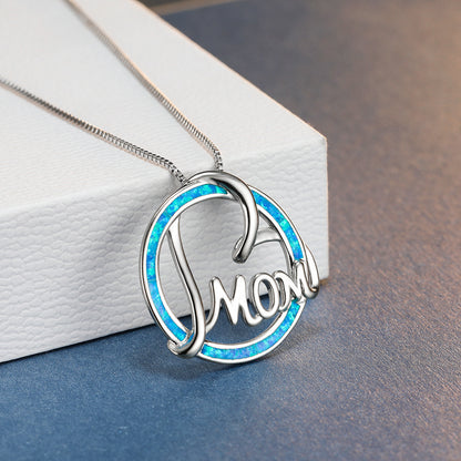 Opal Mom Round Necklace