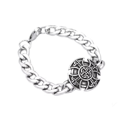 Men's European Streetwear Stainless Steel Bracelet, Viking Witch's Knot Celtic Knot Trendy Fashion Wrist Jewelry