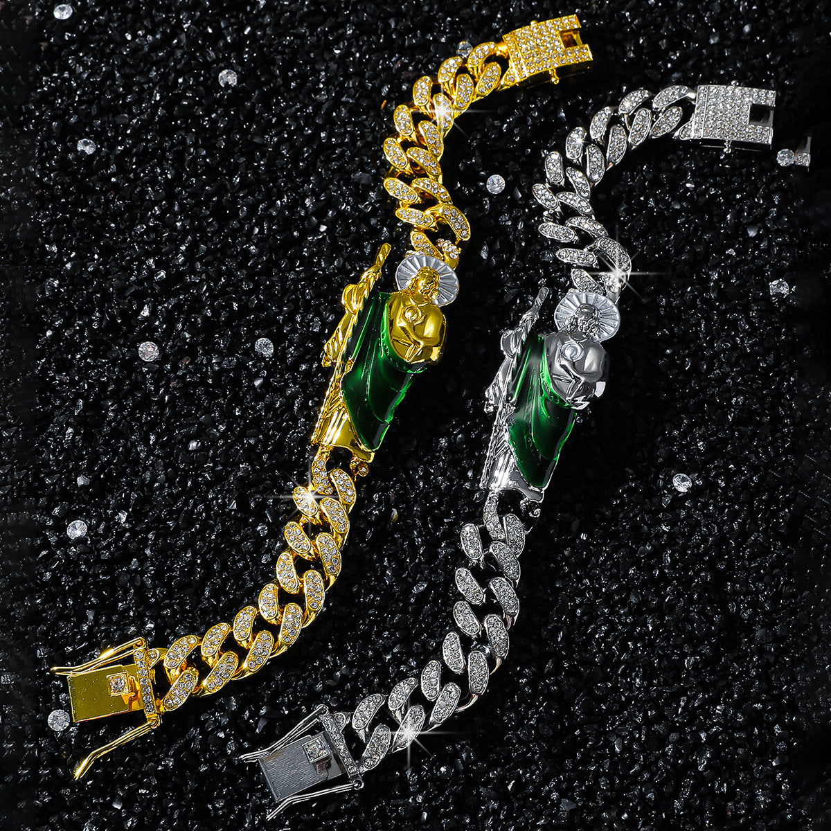 Hip-Hop Style Mosaic Religious Bracelet